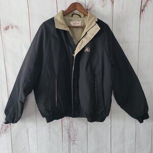 Vintage Pioneer Seed Black/Tan Full Zip & Button Quilted Jacket Men’s XL, USA